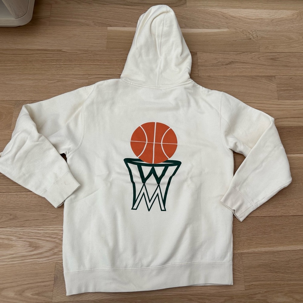 Off-White Cream Hoodie Personalized Basketball independent trading company Sz M